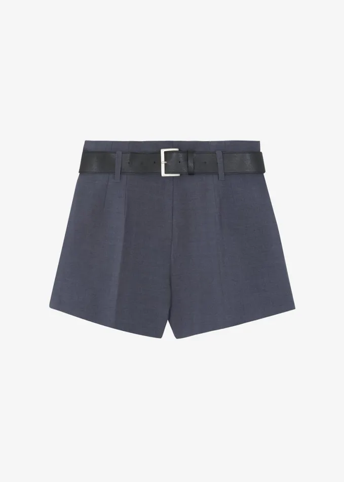 Clothing Women The Frankie Shop Chappell Belted Shorts 8211 Grey