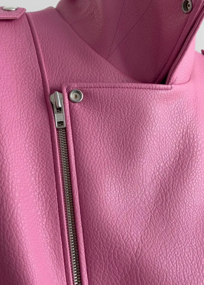 Clothing Women The Frankie Shop Chicago Oversized Biker Jacket 8211 Pink