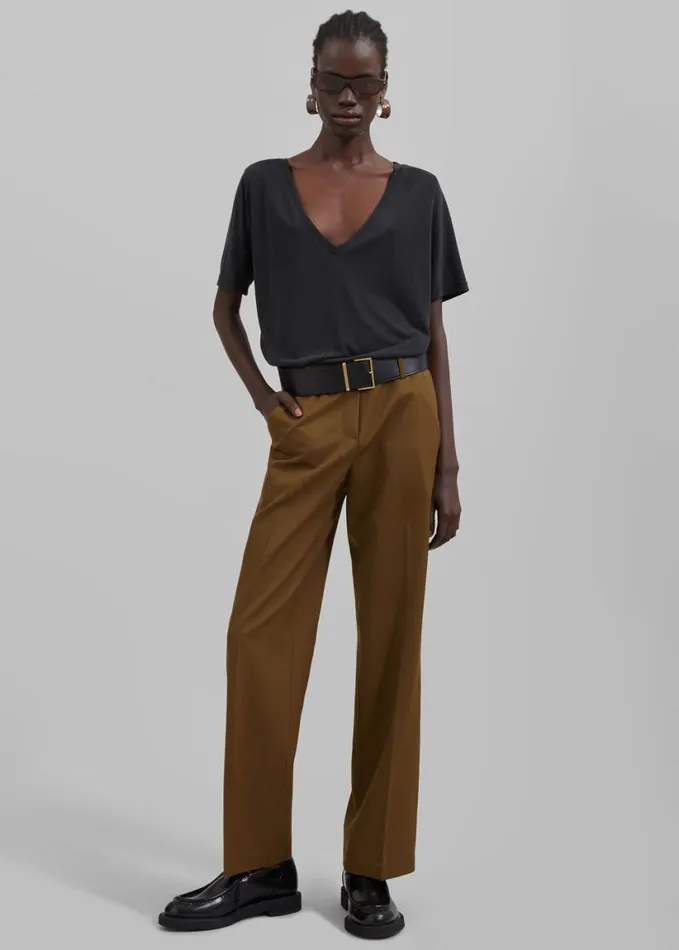Clothing Women The Frankie Shop Darrell Trousers 8211 Brown