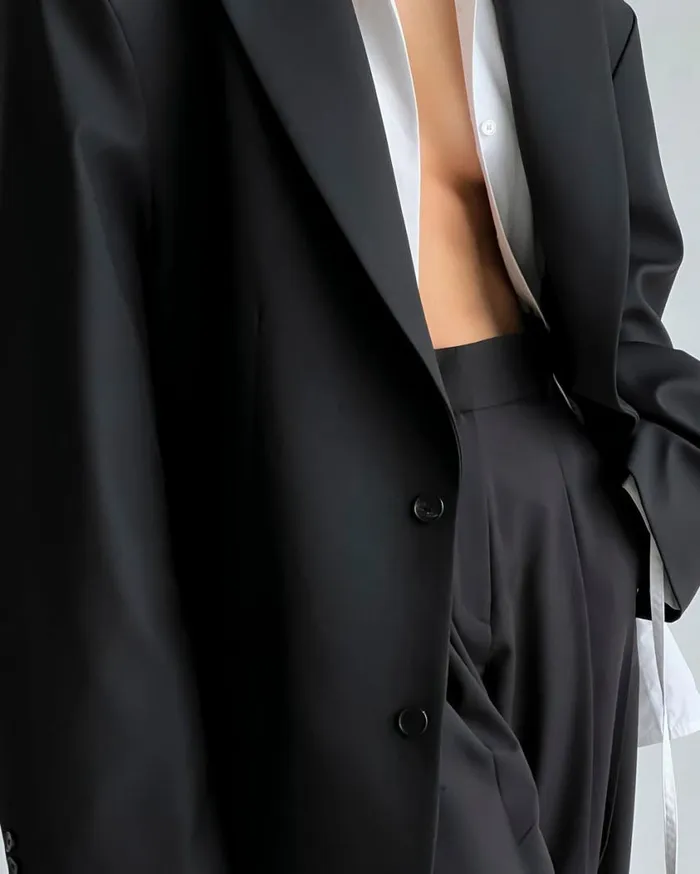 Clothing Women The Frankie Shop Dee Maxi Oversized Blazer 8211 Black
