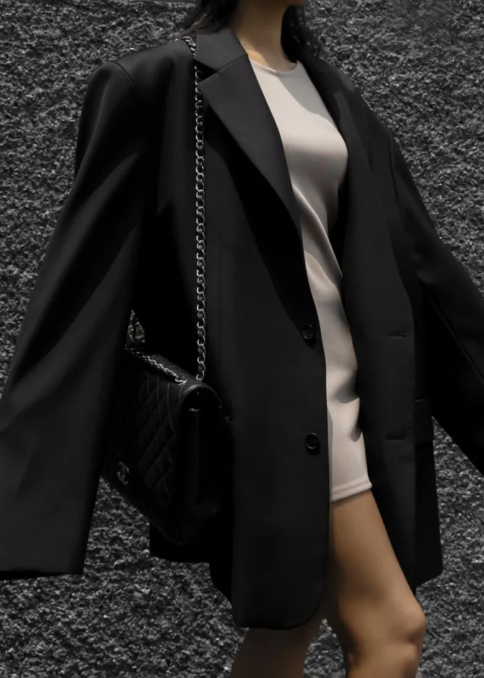Clothing Women The Frankie Shop Dee Maxi Oversized Blazer 8211 Black