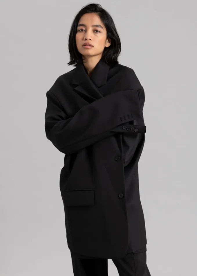 Clothing Women The Frankie Shop Dee Maxi Oversized Blazer 8211 Black