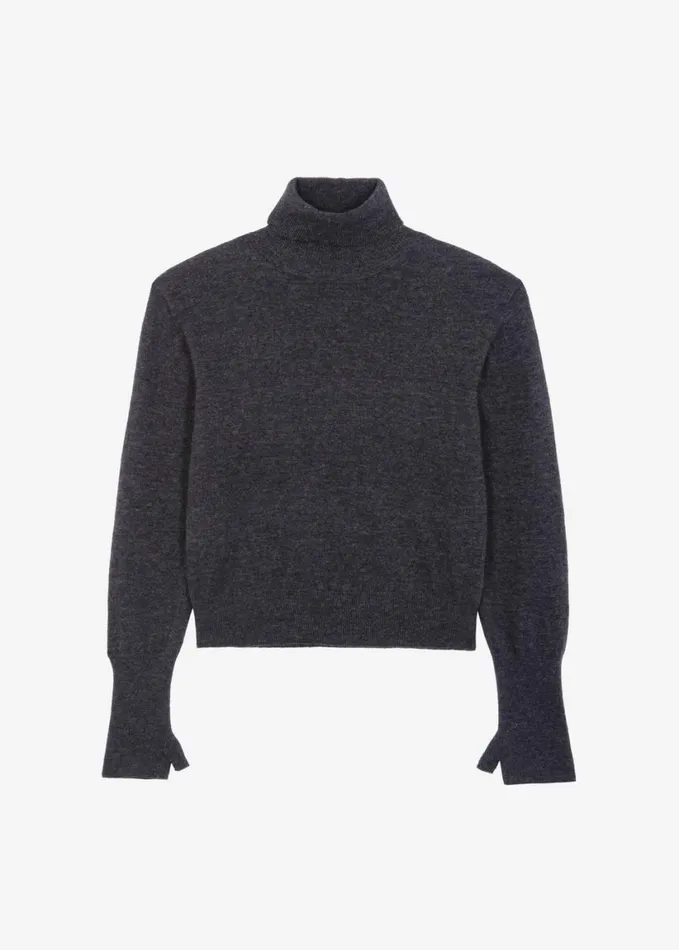 Clothing Women The Frankie Shop Delia Wool Turtleneck 8211 Charcoal