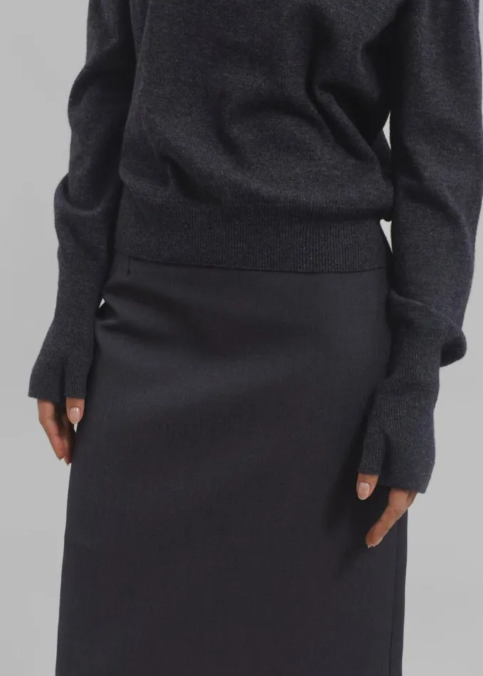 Clothing Women The Frankie Shop Delia Wool Turtleneck 8211 Charcoal
