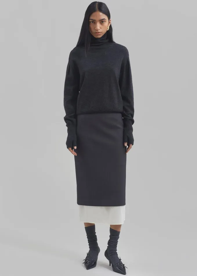 Clothing Women The Frankie Shop Delia Wool Turtleneck 8211 Charcoal