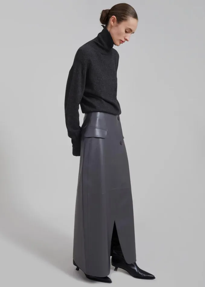 Clothing Women The Frankie Shop Delia Wool Turtleneck 8211 Charcoal