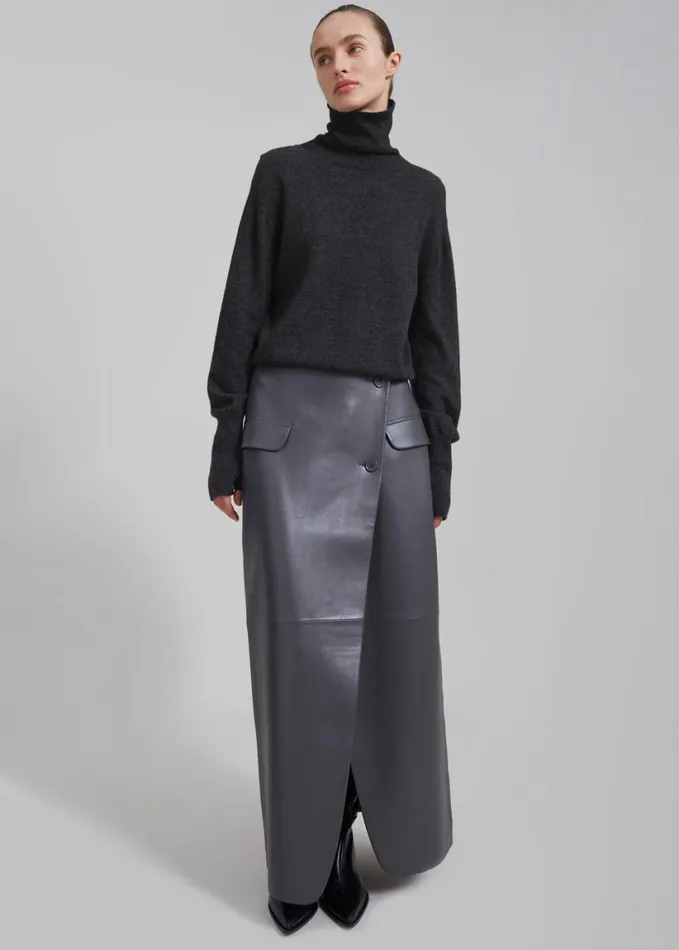 Clothing Women The Frankie Shop Delia Wool Turtleneck 8211 Charcoal