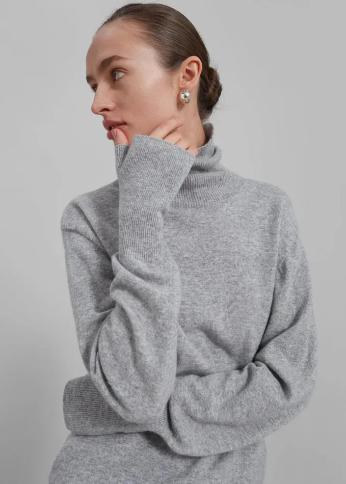 Clothing Women The Frankie Shop Delia Wool Turtleneck 8211 Grey