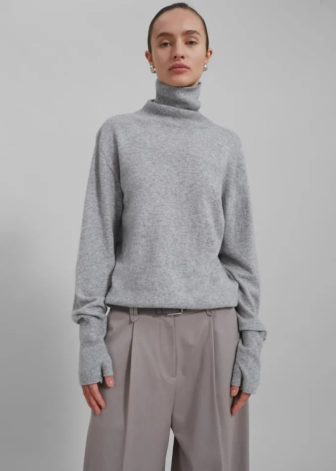 Clothing Women The Frankie Shop Delia Wool Turtleneck 8211 Grey