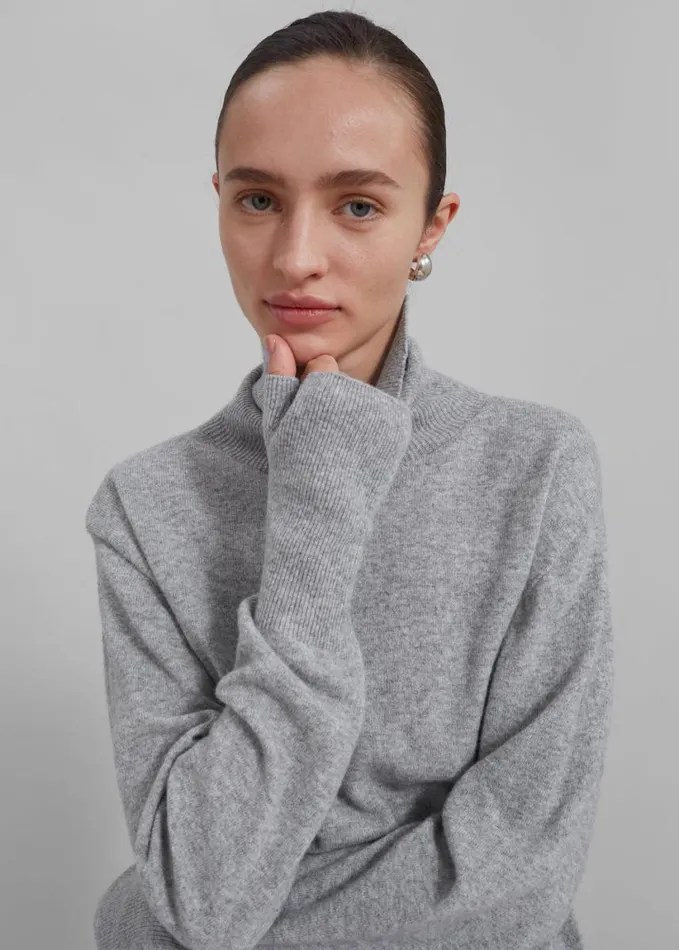 Clothing Women The Frankie Shop Delia Wool Turtleneck 8211 Grey