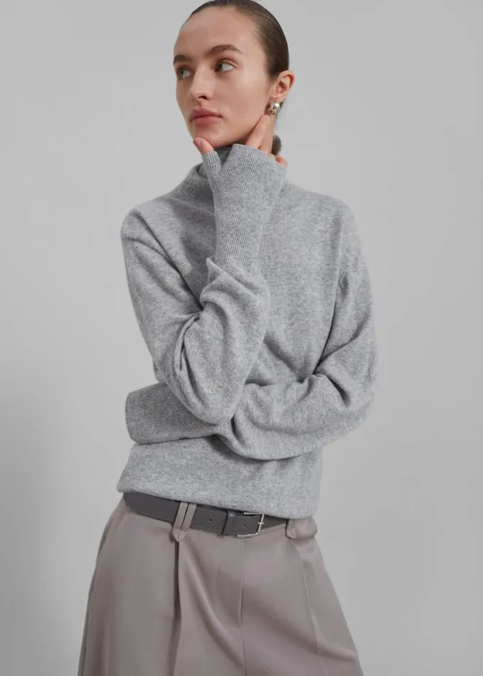 Clothing Women The Frankie Shop Delia Wool Turtleneck 8211 Grey