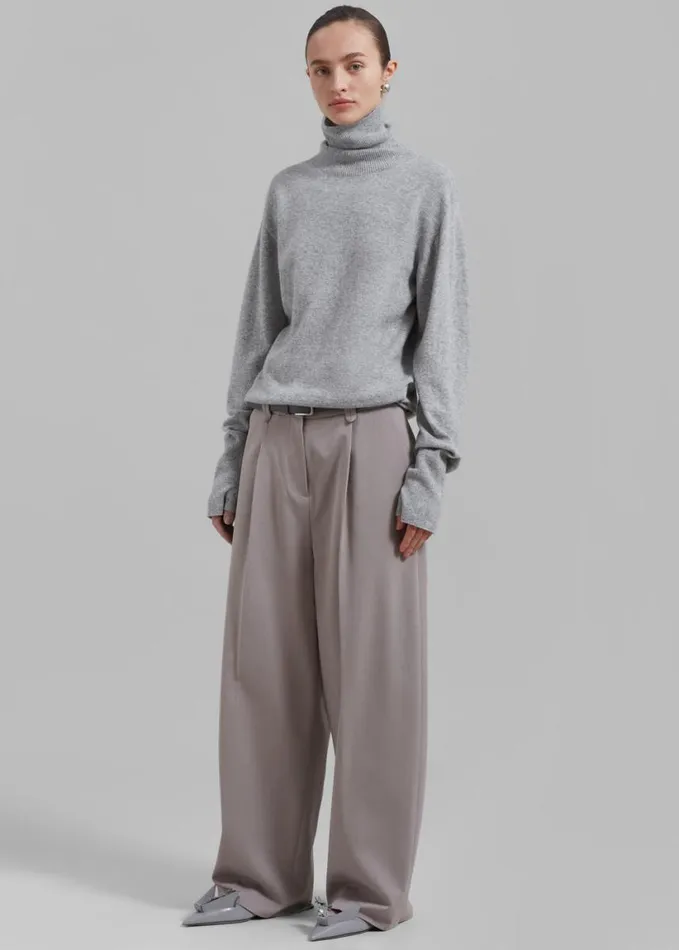 Clothing Women The Frankie Shop Delia Wool Turtleneck 8211 Grey