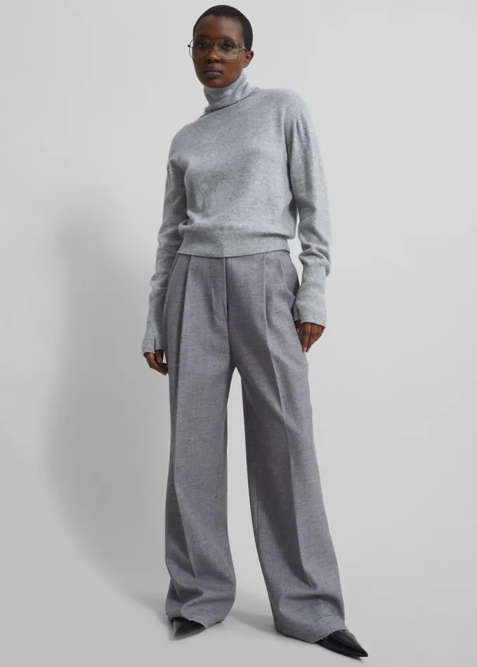 Clothing Women The Frankie Shop Delia Wool Turtleneck 8211 Grey