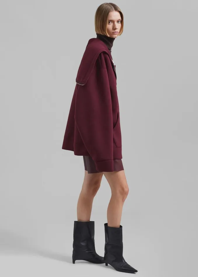 Clothing Women The Frankie Shop Denton Oversized Hoodie 8211 Burgundy