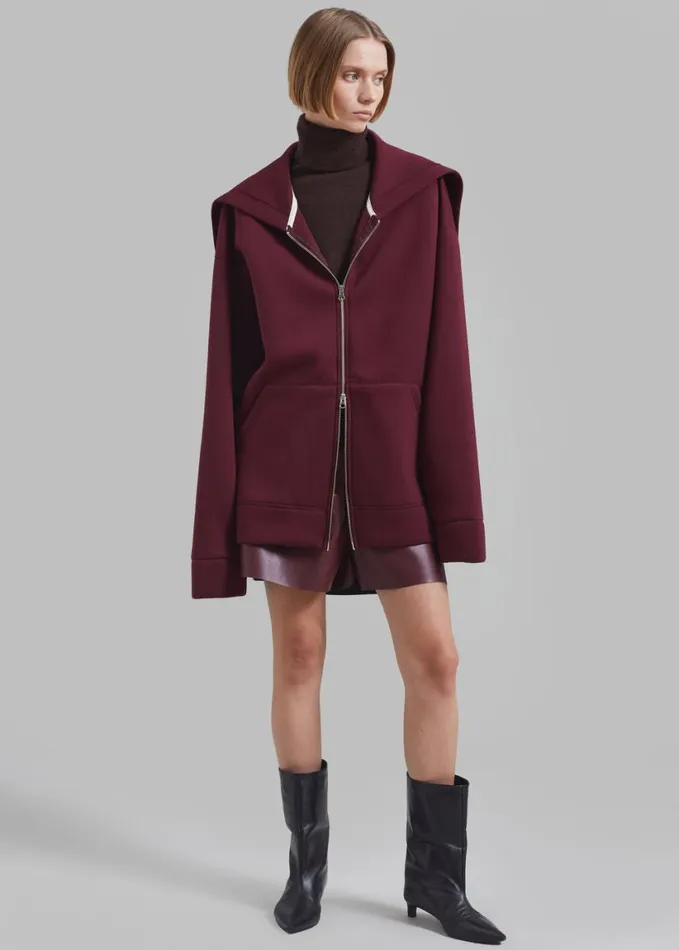 Clothing Women The Frankie Shop Denton Oversized Hoodie 8211 Burgundy