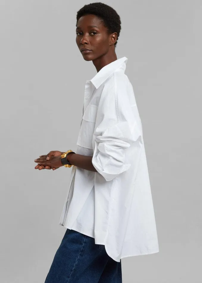 Clothing Women The Frankie Shop Elara Oversized Shirt 8211 Optic White