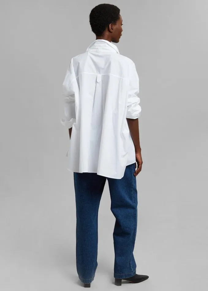 Clothing Women The Frankie Shop Elara Oversized Shirt 8211 Optic White