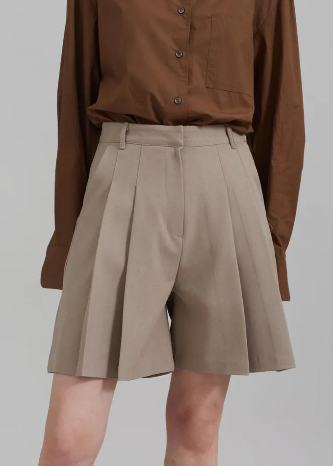 Clothing Women The Frankie Shop Eline Shorts 8211 Beige