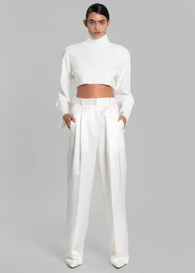Clothing Women The Frankie Shop Elvira Pleated Trousers 8211 Ivory