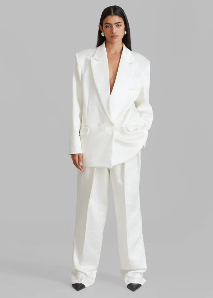 Clothing Women The Frankie Shop Elvira Pleated Trousers 8211 Ivory