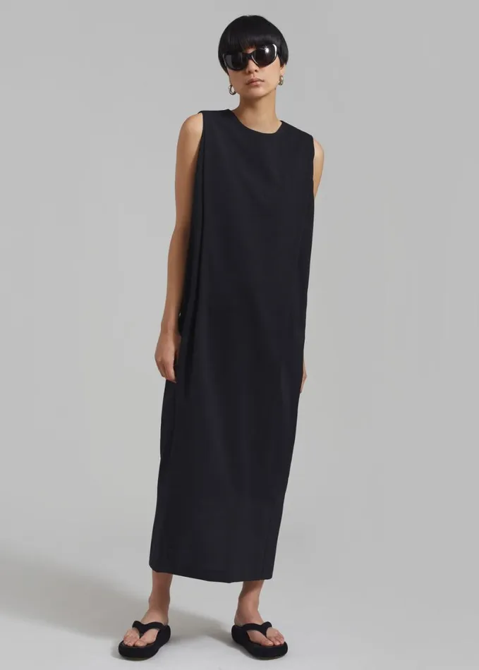 Clothing Women The Frankie Shop Eryn Sleeveless Pintuck Dress 8211 Black