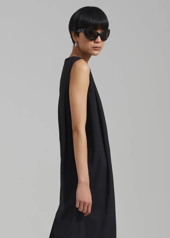 Clothing Women The Frankie Shop Eryn Sleeveless Pintuck Dress 8211 Black