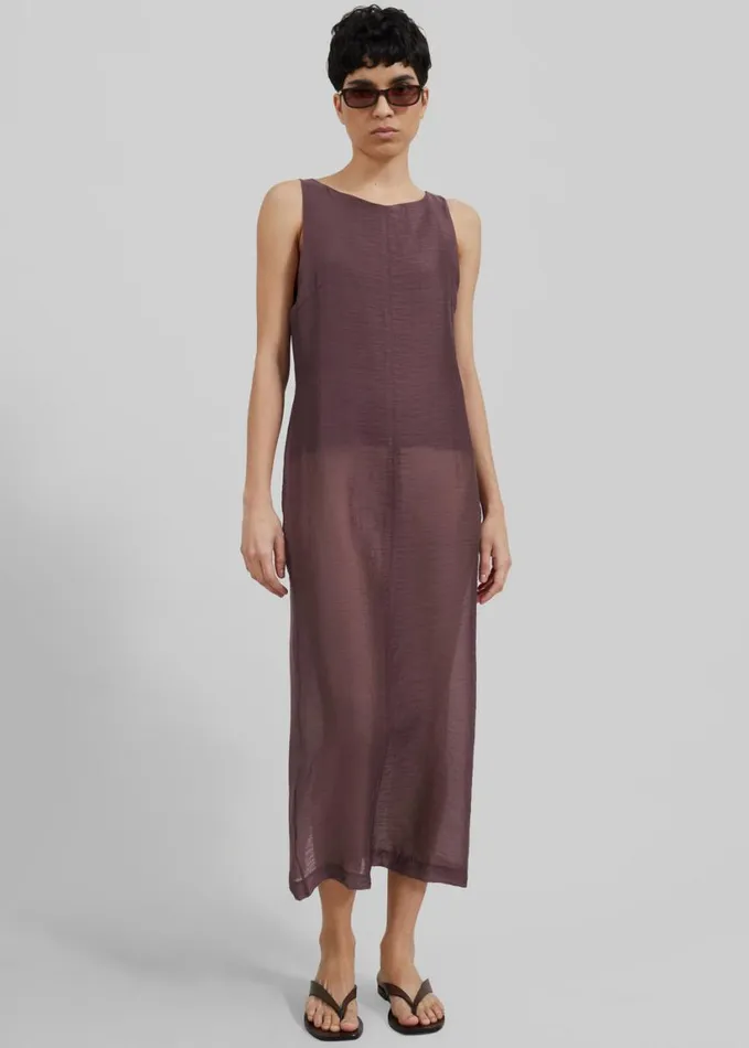 Clothing Women The Frankie Shop Etta Sheer Maxi Dress 8211 Brown