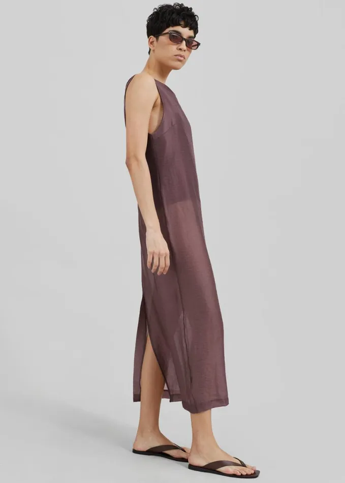 Clothing Women The Frankie Shop Etta Sheer Maxi Dress 8211 Brown