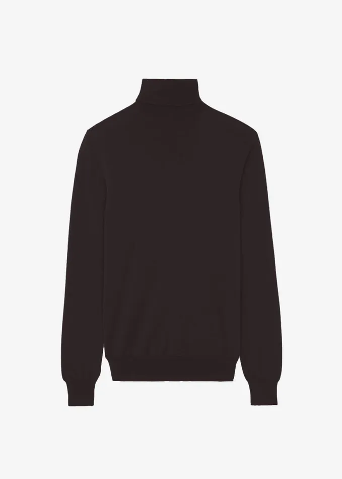 Clothing Women The Frankie Shop Eve Thin Turtleneck Sweater 8211 Dark Brown