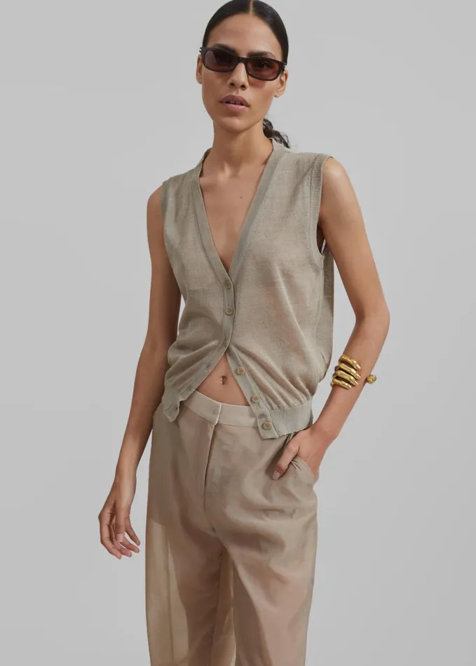 Clothing Women The Frankie Shop Fern Vest 8211 Beige