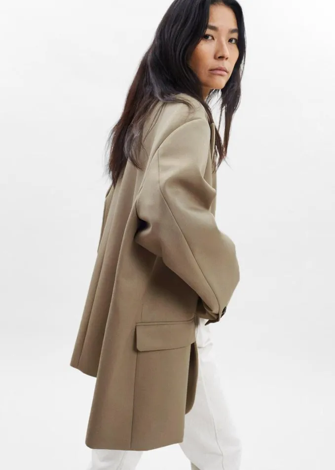 Clothing Women The Frankie Shop Frankie Oversized Boyfriend Blazer 8211 Desert Taupe