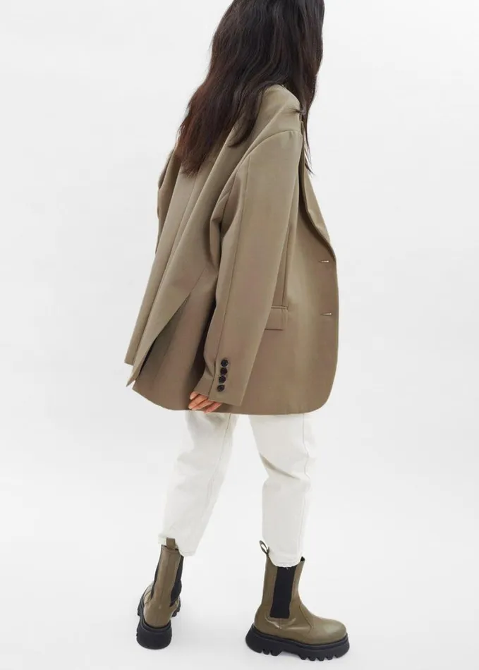 Clothing Women The Frankie Shop Frankie Oversized Boyfriend Blazer 8211 Desert Taupe