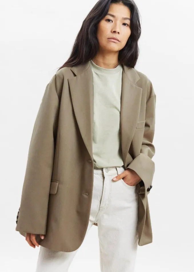 Clothing Women The Frankie Shop Frankie Oversized Boyfriend Blazer 8211 Desert Taupe