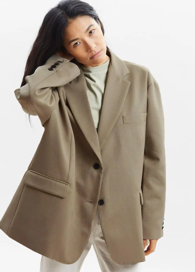 Clothing Women The Frankie Shop Frankie Oversized Boyfriend Blazer 8211 Desert Taupe