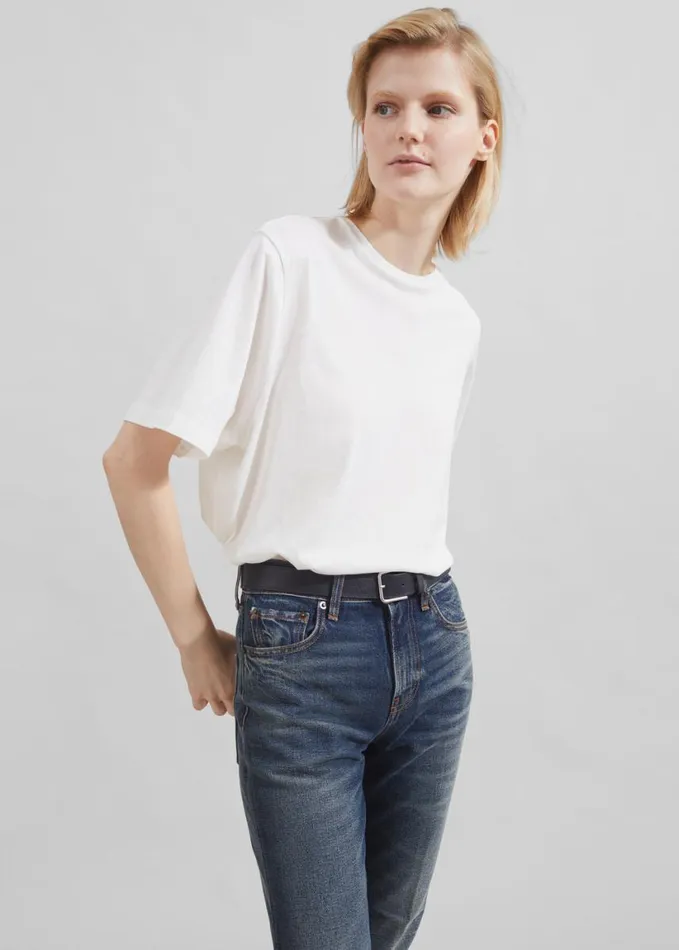 Clothing Women The Frankie Shop Harper Soft Organic TShirt 8211 Off White