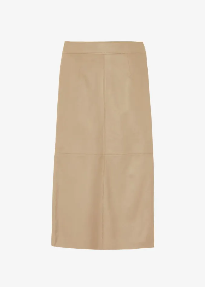 Clothing Women The Frankie Shop Heather Leather Pencil Skirt 8211 Beige