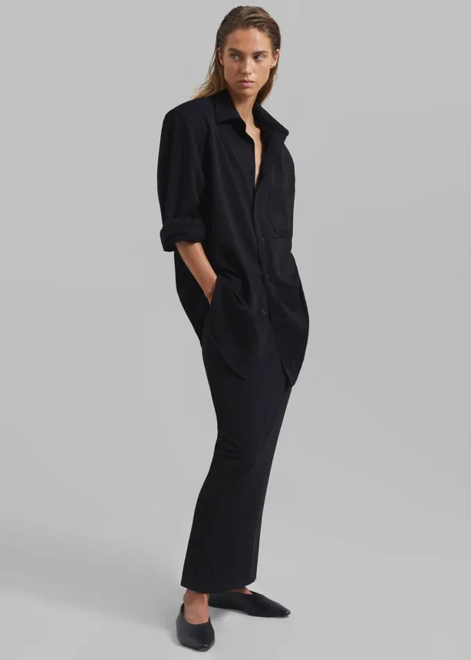 Clothing Women The Frankie Shop Hollis Back Slit Skirt 8211 Black