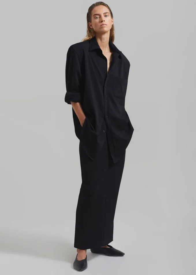 Clothing Women The Frankie Shop Hollis Back Slit Skirt 8211 Black