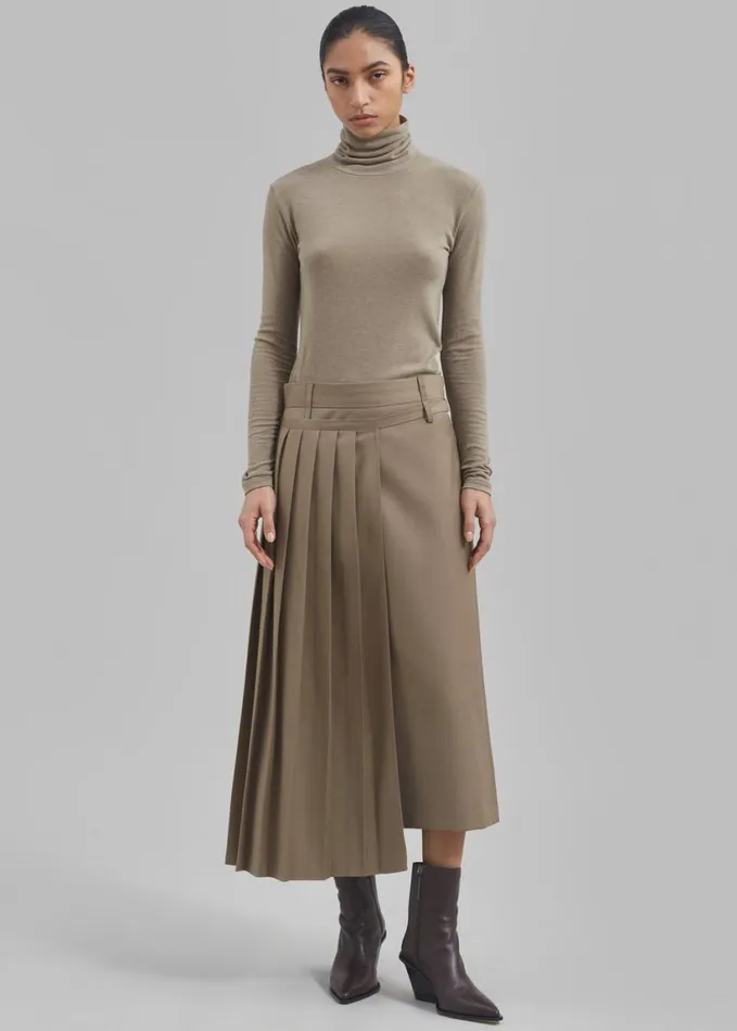 Clothing Women The Frankie Shop Irie Pleated Skirt 8211 Beige