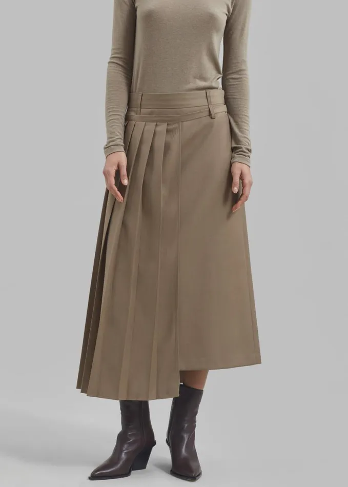Clothing Women The Frankie Shop Irie Pleated Skirt 8211 Beige