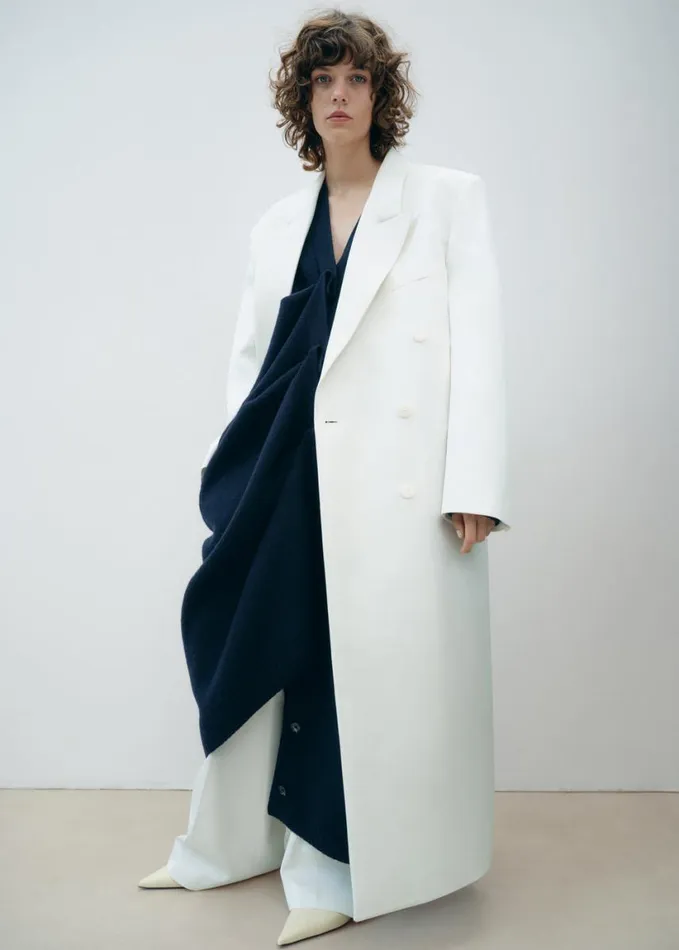 Clothing Women The Frankie Shop Jane Long Coat 8211 White