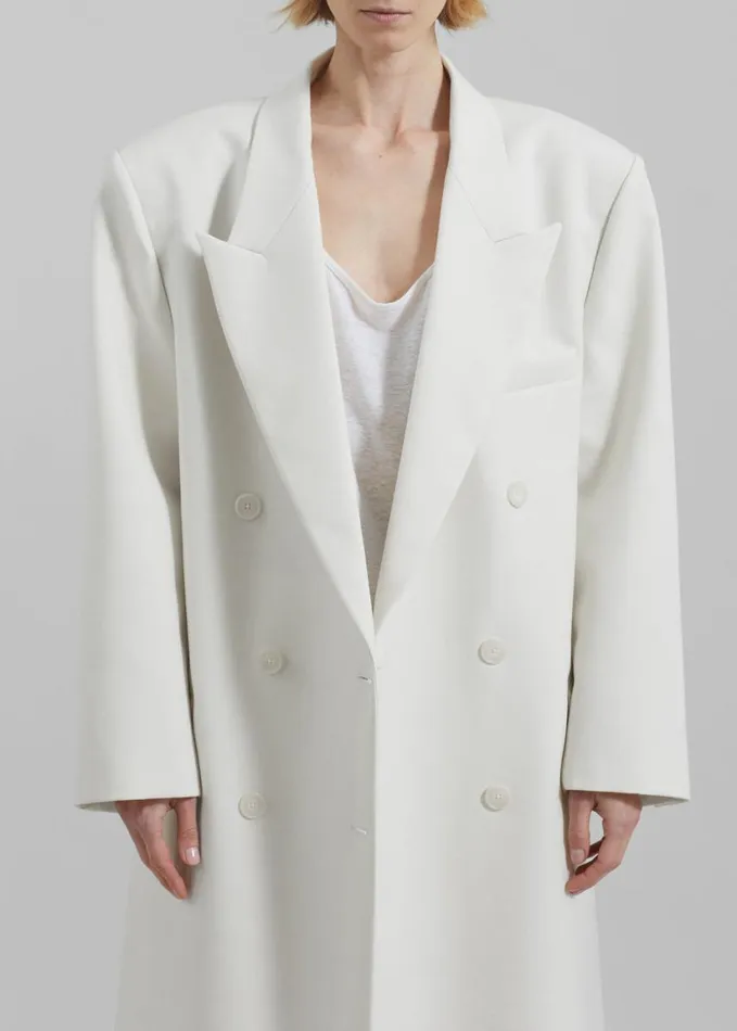 Clothing Women The Frankie Shop Jane Long Coat 8211 White