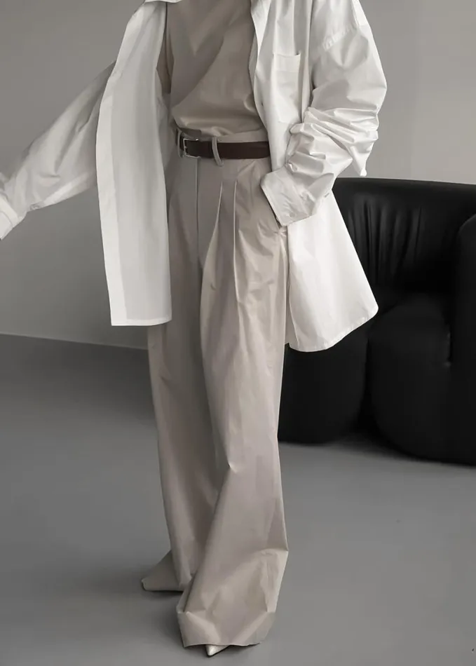 Clothing Women The Frankie Shop Jayden Wide Pants 8211 Taupe
