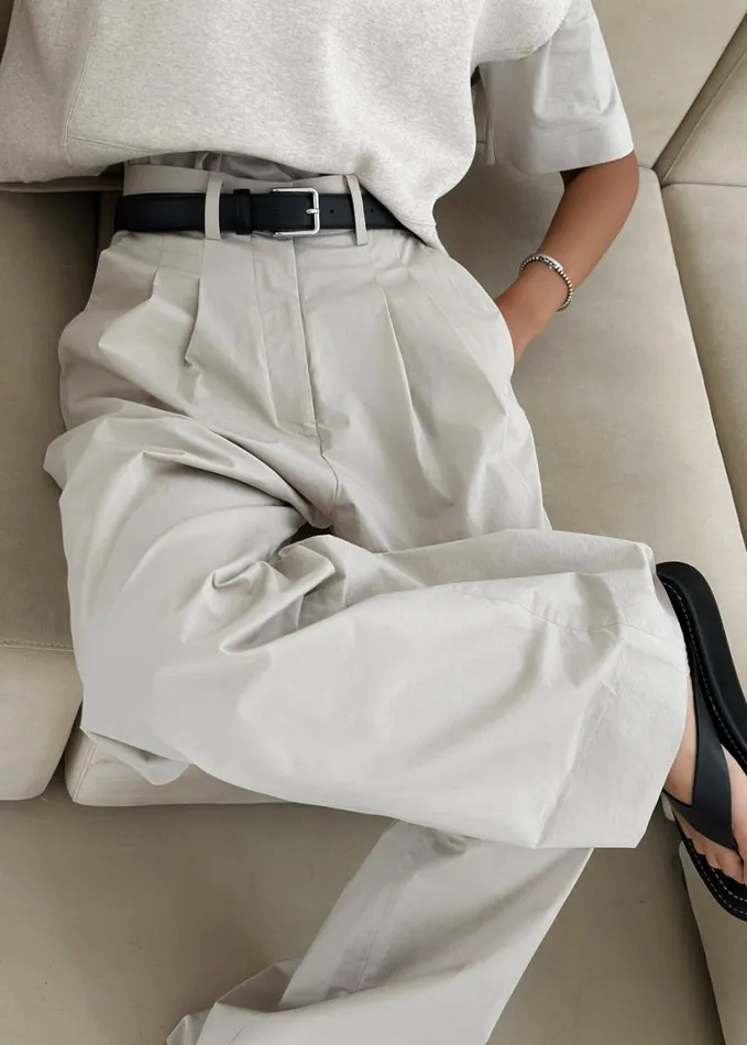 Clothing Women The Frankie Shop Jayden Wide Pants 8211 Taupe