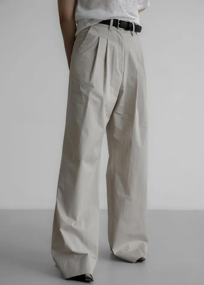 Clothing Women The Frankie Shop Jayden Wide Pants 8211 Taupe