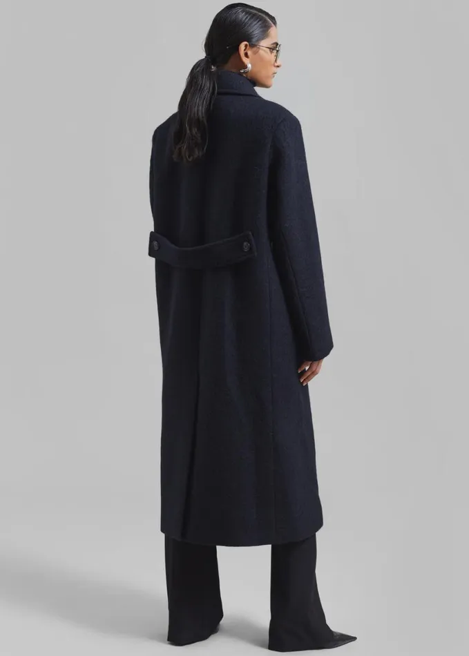 Clothing Women The Frankie Shop Jeremiah Wool Coat 8211 Navy