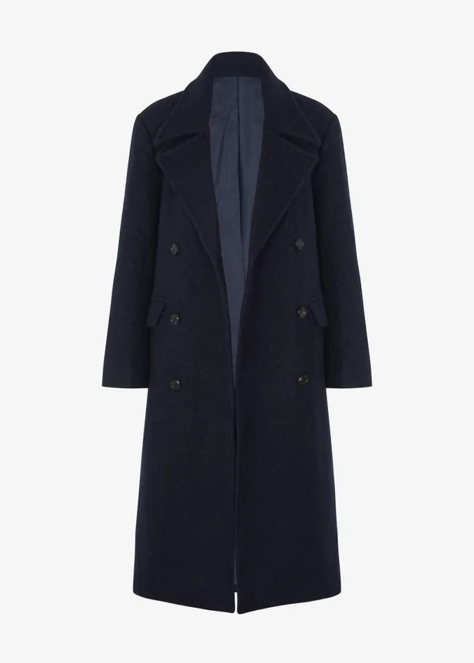 Clothing Women The Frankie Shop Jeremiah Wool Coat 8211 Navy