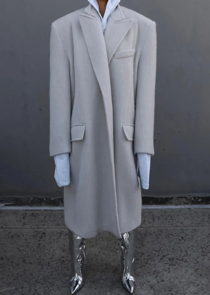 Clothing Women The Frankie Shop John Oversized Coat 8211 Birch