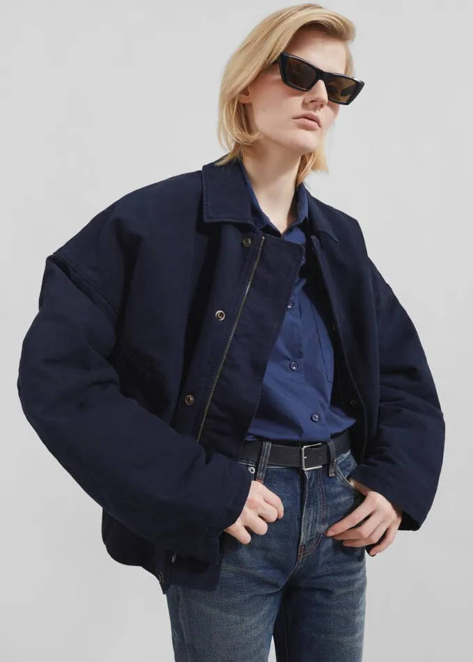 Clothing Women The Frankie Shop JW Anderson Blouson 8211 Navy