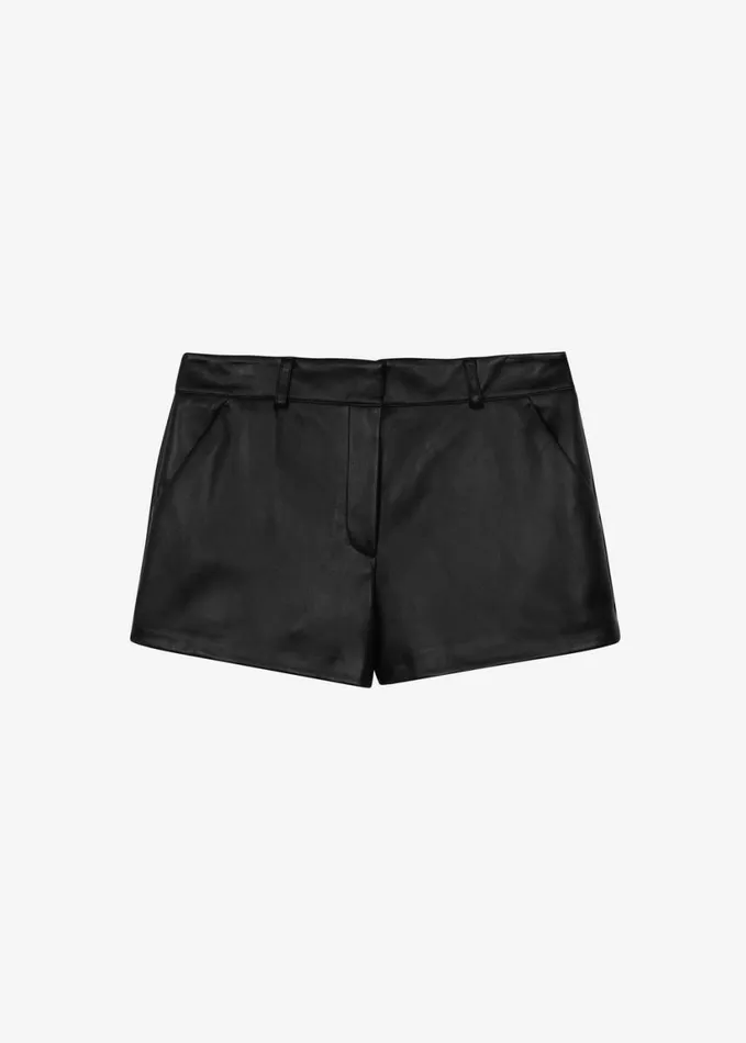 Clothing Women The Frankie Shop Kate Faux Leather Shorts 8211 Black